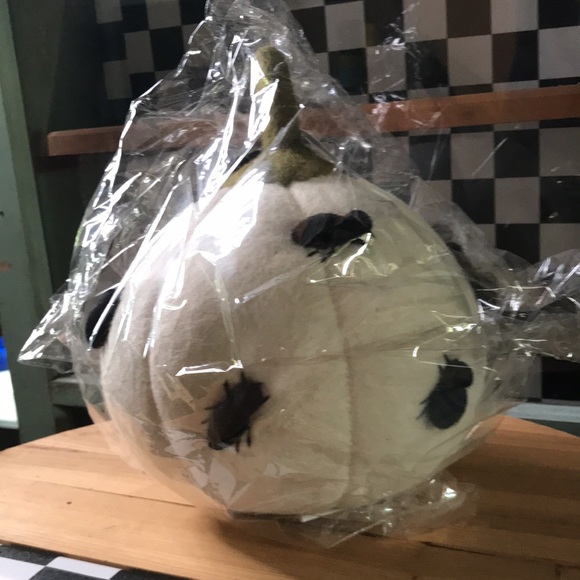 Pottery Barn kids Exclusive Handmade Wool Felt White Pumpkin with Spiders 🕷🎃 - Picture 4 of 14